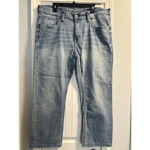 Cody James Jeans Men 38X32 Light Blue Bootcut Fade Whiskers Western Cowboy Rodeo